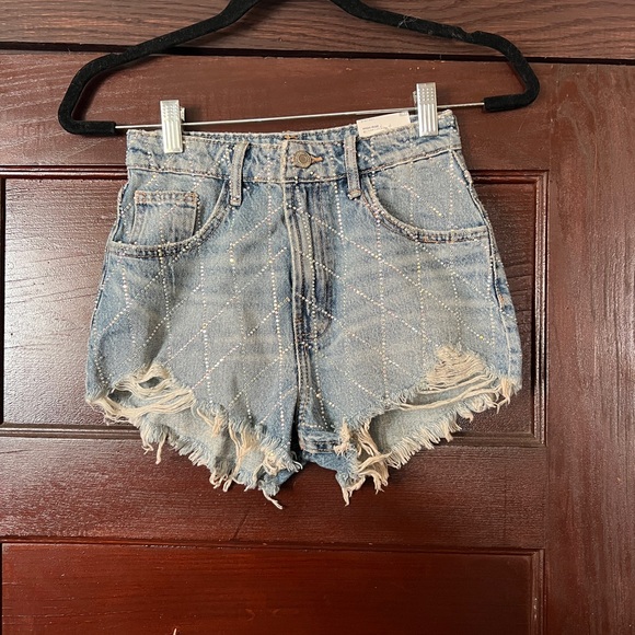 Zara rhinestone shorts NWOT - Picture 1 of 6